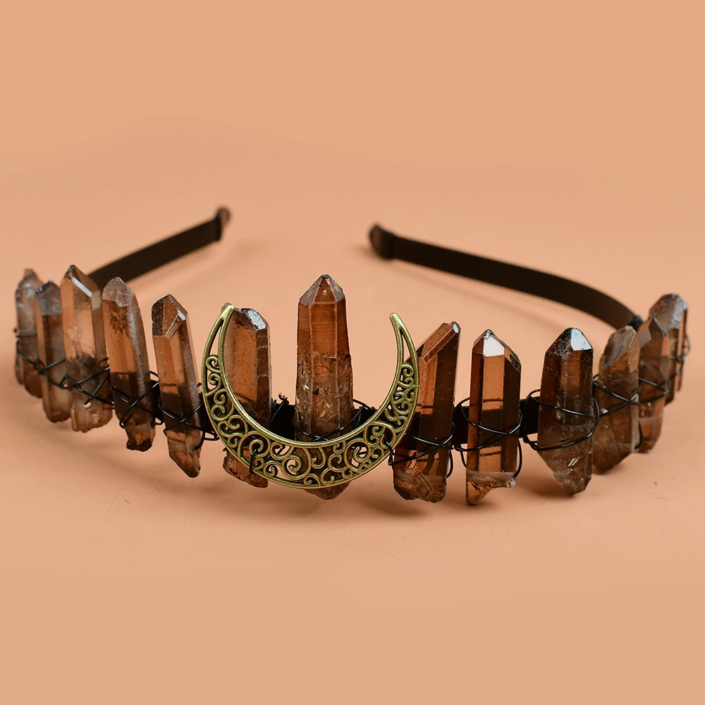Brown Moon Hair Jewelry Quartz Headwear Tiara Crystal Headband Pangen Mermaid Crown Wedding Battette Bridal Hair Accessories
Brown Moon Hair Jewelry Quartz Headwear Tiara Crystal Headband Pangen Mermaid Crown Wedding Battette Bridal Hair Accessories