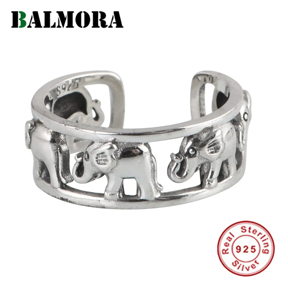 BALMORA S925 Sterling Silver Cute Elephant Ring For Women Men Punk Vintage Animal Hollow Adjustable Ring Fashion Jewelry Gift
BALMORA S925 Sterling Silver Cute Elephant Ring For Women Men Punk Vintage Animal Hollow Adjustable Ring Fashion Jewelry Gift