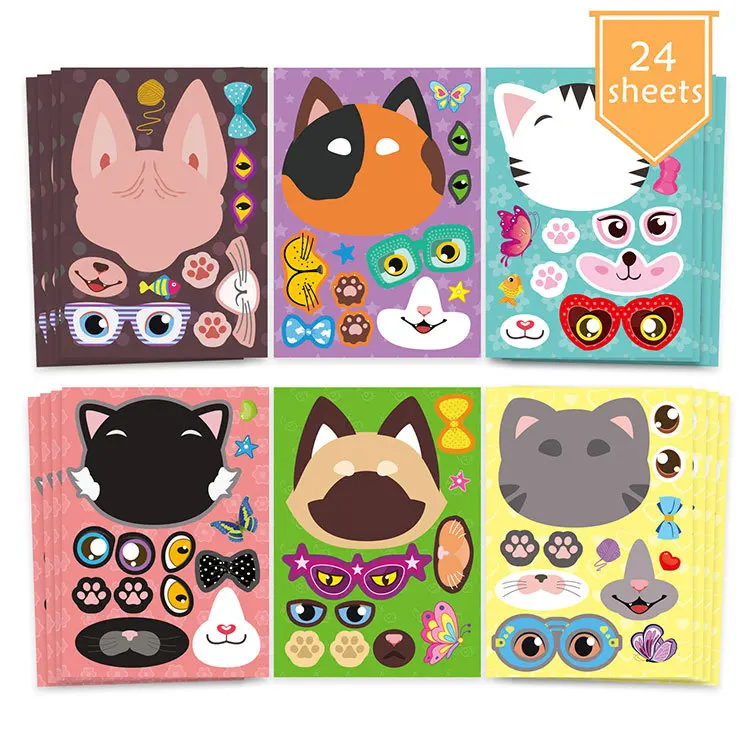 24Sheets Children DIY Puzzle Sticker Games 12 Animals Face Funny Assemble Jigsaw Stickers Kids Educational Toys Boys Girls Gifts
24Sheets Children DIY Puzzle Sticker Games 12 Animals Face Funny Assemble Jigsaw Stickers Kids Educational Toys Boys Girls Gifts
