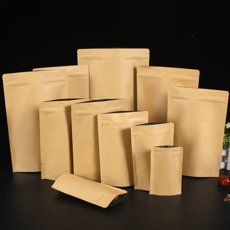 100pcs Resealable Stand Up Kraft Paper + Foil Inlay Zip Lock Bag Dried Fruits Ground Coffee Snack Brand Logo Print Pouches
100pcs Resealable Stand Up Kraft Paper + Foil Inlay Zip Lock Bag Dried Fruits Ground Coffee Snack Brand Logo Print Pouches