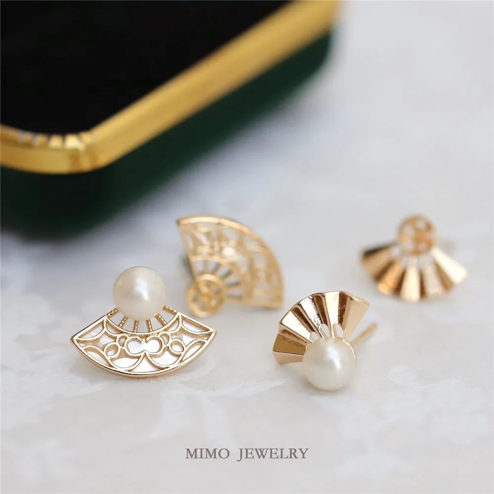 14K Gold Copper Gold Plated Antique Butterfly Shell Openwork Fan Pleated Fan 925 Silver Pin Stud Earrings DIY Matching M-663
14K Gold Copper Gold Plated Antique Butterfly Shell Openwork Fan Pleated Fan 925 Silver Pin Stud Earrings DIY Matching M-663