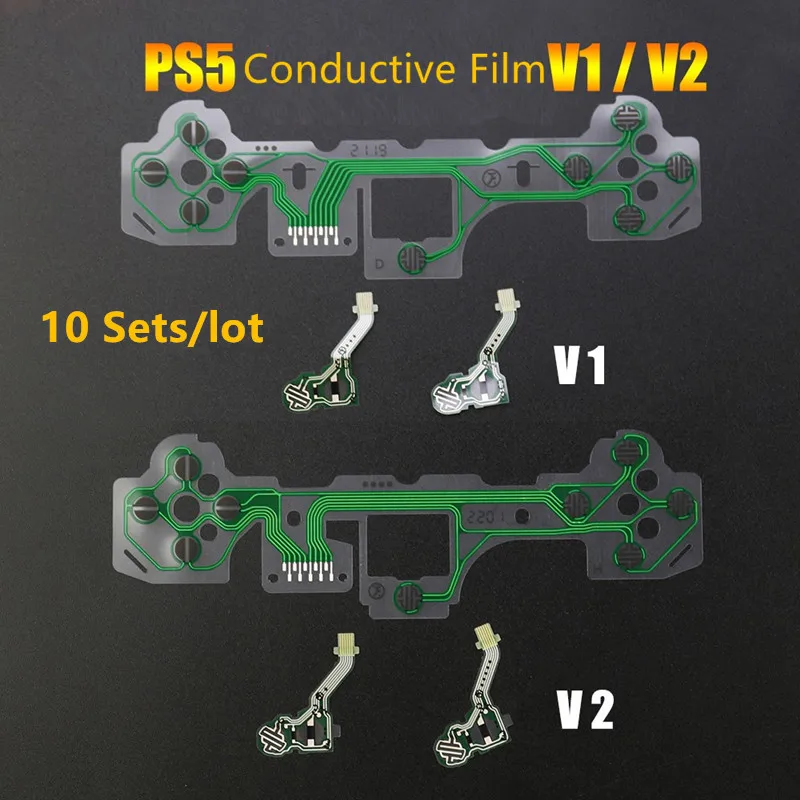 10 комплектов проводящая пленка клавиатура гибкий кабель для PS5 версия 1,0 2,0 Кнопка контроллера ленточная печатная плата замена последняя ве...
10 комплектов проводящая пленка клавиатура гибкий кабель для PS5 версия 1,0 2,0 Кнопка контроллера ленточная печатная плата замена последняя ве...