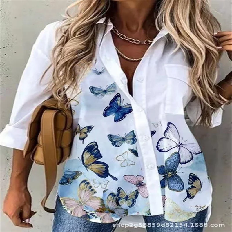 Early autumn official photo temperament commuter long sleeve slim commuter printed single breasted cardigan lapel white blouse
Early autumn official photo temperament commuter long sleeve slim commuter printed single breasted cardigan lapel white blouse