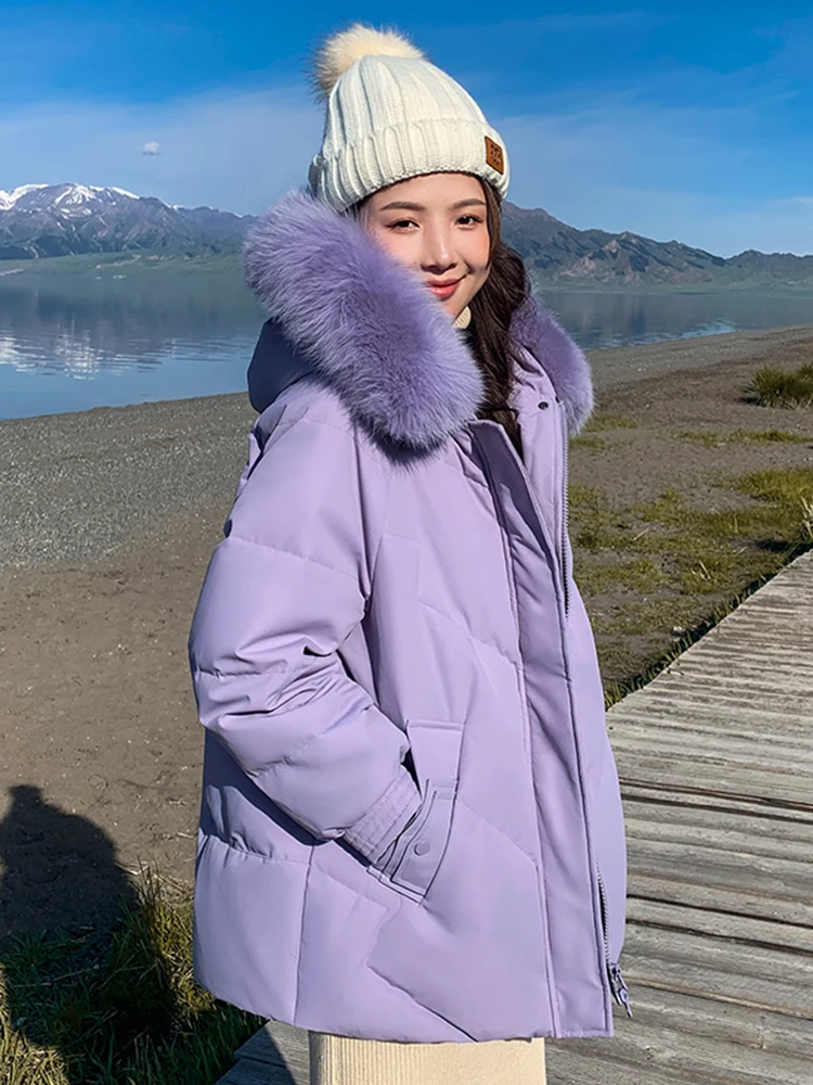 KBAT 2022 Women's Winter Jacket Big Fur Collar Thick Down Cotton Padded Coat Hooded Oversize Loose Parkas Woman Puffer Jacket
KBAT 2022 Women's Winter Jacket Big Fur Collar Thick Down Cotton Padded Coat Hooded Oversize Loose Parkas Woman Puffer Jacket