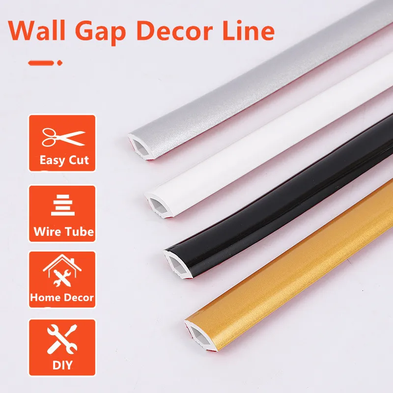 Home Decoration PVC Self-Adhesive Wall Gap Decor Line Wall Wire Tube Trim Line Background Ceiling Baseboard Molding Line
Home Decoration PVC Self-Adhesive Wall Gap Decor Line Wall Wire Tube Trim Line Background Ceiling Baseboard Molding Line