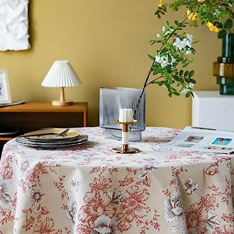 Red Peony Flowers Tablecloth With Round Tassels Cotton Linen Table Cloth For Restaurant Indoor And Table Cover Home Decoration
Red Peony Flowers Tablecloth With Round Tassels Cotton Linen Table Cloth For Restaurant Indoor And Table Cover Home Decoration