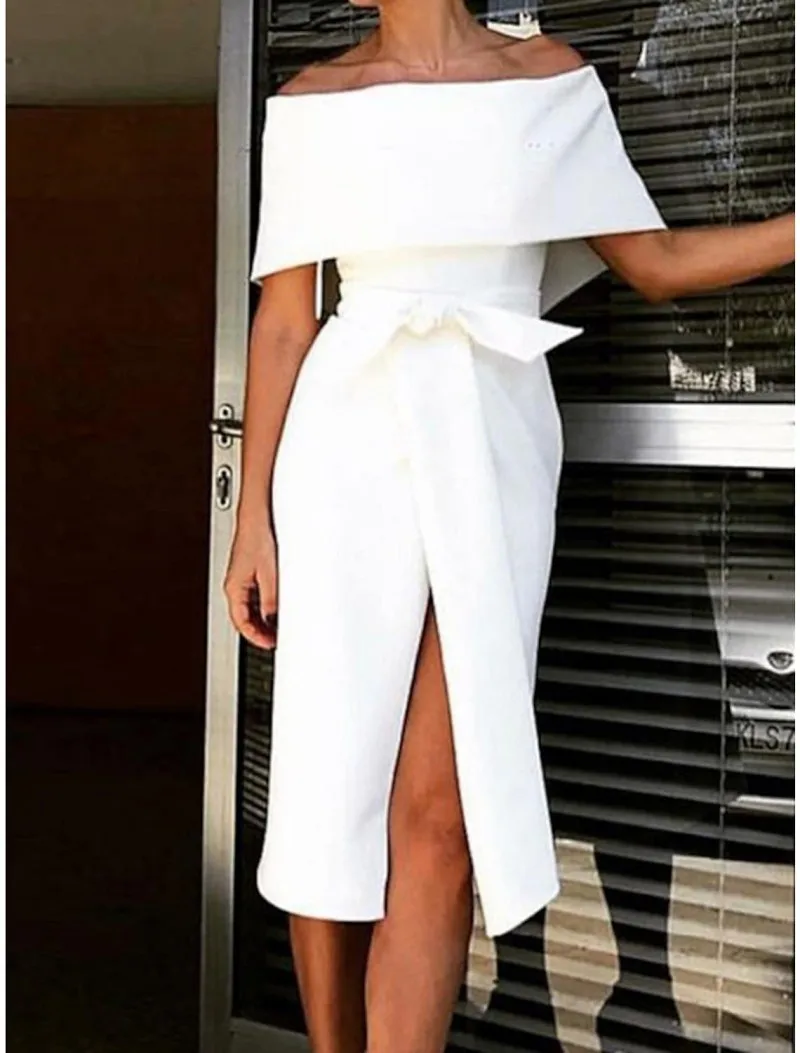 A-Line Wedding Dresses 2022 With Bow Sash Elegant Off Shoulder Knee Length Split Bride Party Gowns Vestidos Noiva Mariage
A-Line Wedding Dresses 2022 With Bow Sash Elegant Off Shoulder Knee Length Split Bride Party Gowns Vestidos Noiva Mariage