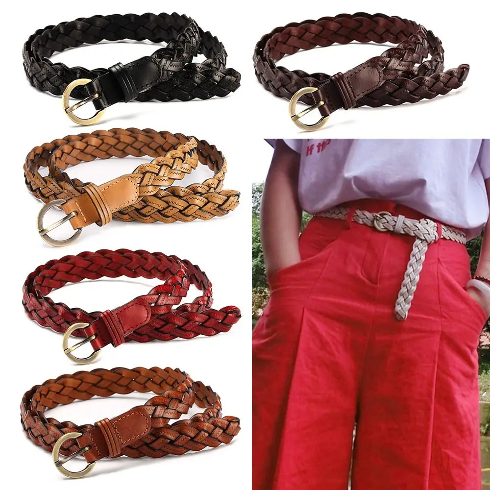 Fashion Wild Female Casual Pin Buckle Waistband Weave Waist Band Cowhide Braided Belt Ladies Dress Cummerbands
Fashion Wild Female Casual Pin Buckle Waistband Weave Waist Band Cowhide Braided Belt Ladies Dress Cummerbands
