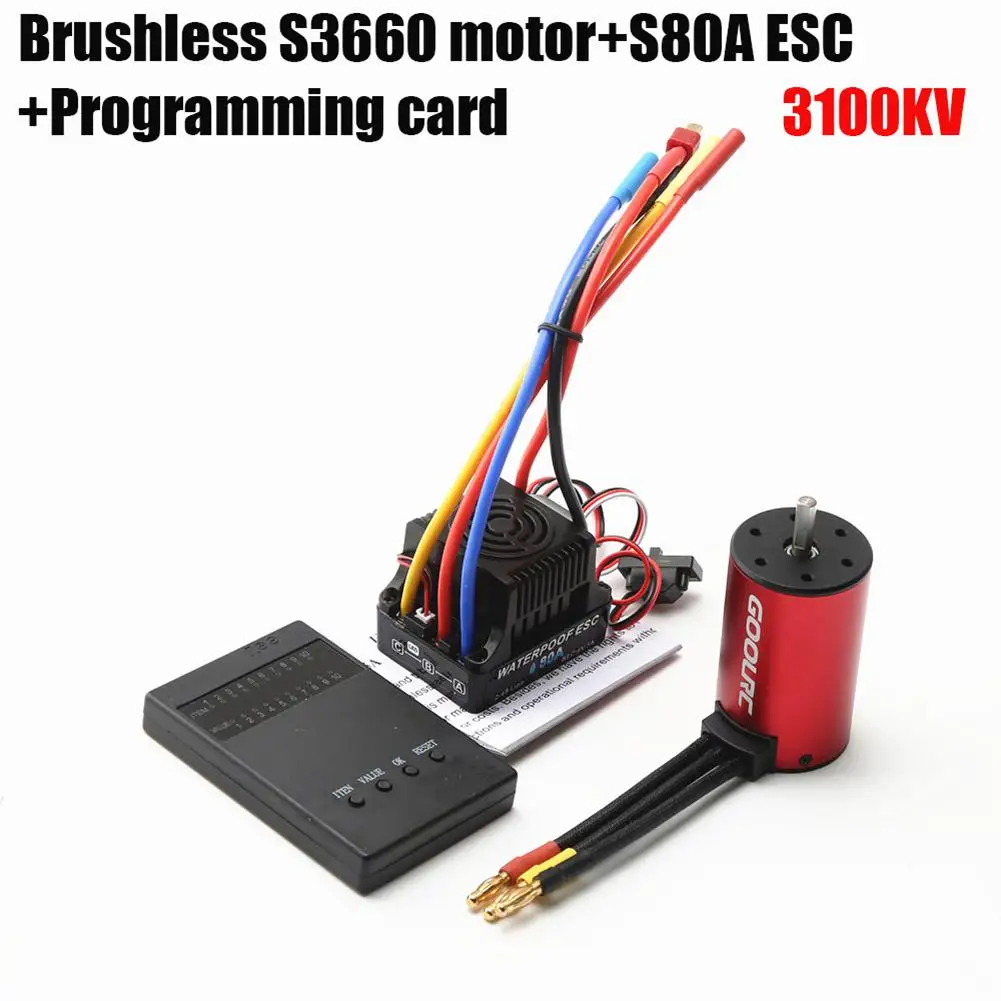 

Waterproof 3660 Brushless S3660 Motor 2600kv/3100kv/3300kv/3800kv/4200kv With S80a Esc For Traxxas Wltoys Rc Car 1/8/1/10