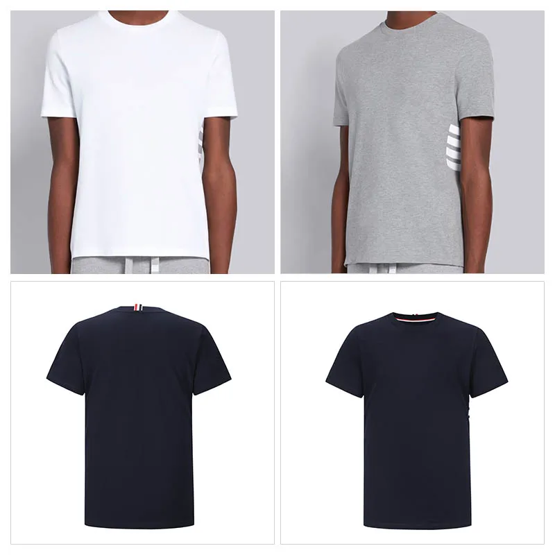 TB THOM Men T-shirt Pure Cotton White 4-Bar Stripes O-neck Pullover Blouses Korean Fashion Brand Tops Sports Casual T Shirts
TB THOM Men T-shirt Pure Cotton White 4-Bar Stripes O-neck Pullover Blouses Korean Fashion Brand Tops Sports Casual T Shirts