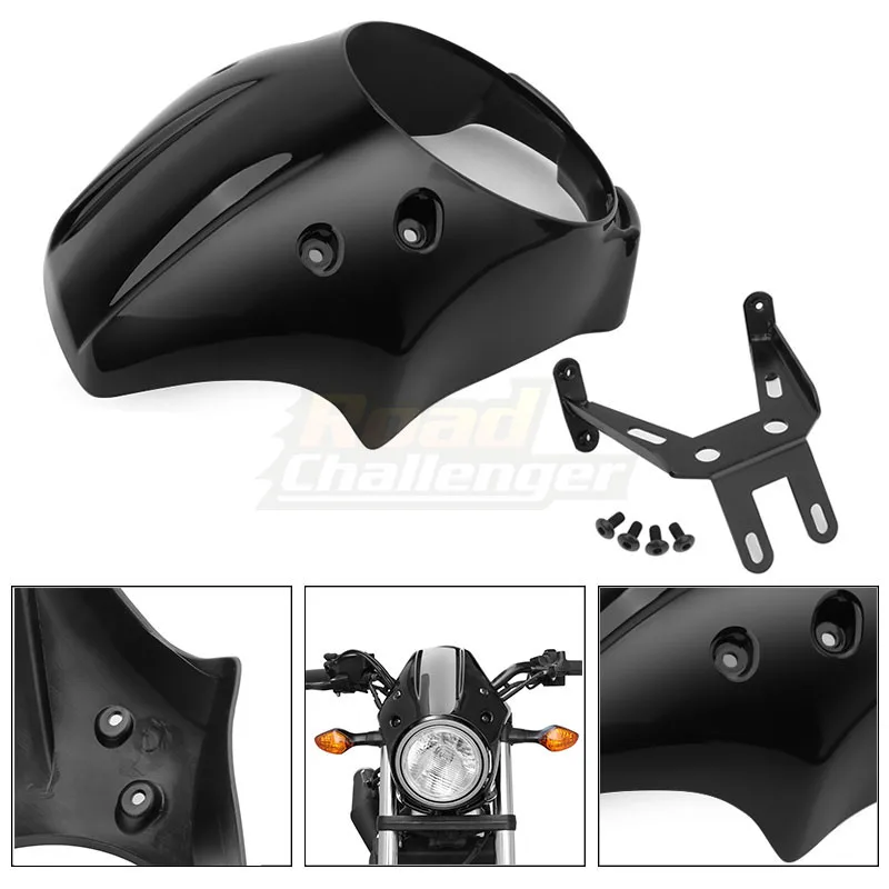 Motorcycle Accessories For Honda 2017-2022 Rebel CMX 300 500 Bright Black Front Headlight Fairing Mask Fork Cowl
Motorcycle Accessories For Honda 2017-2022 Rebel CMX 300 500 Bright Black Front Headlight Fairing Mask Fork Cowl
