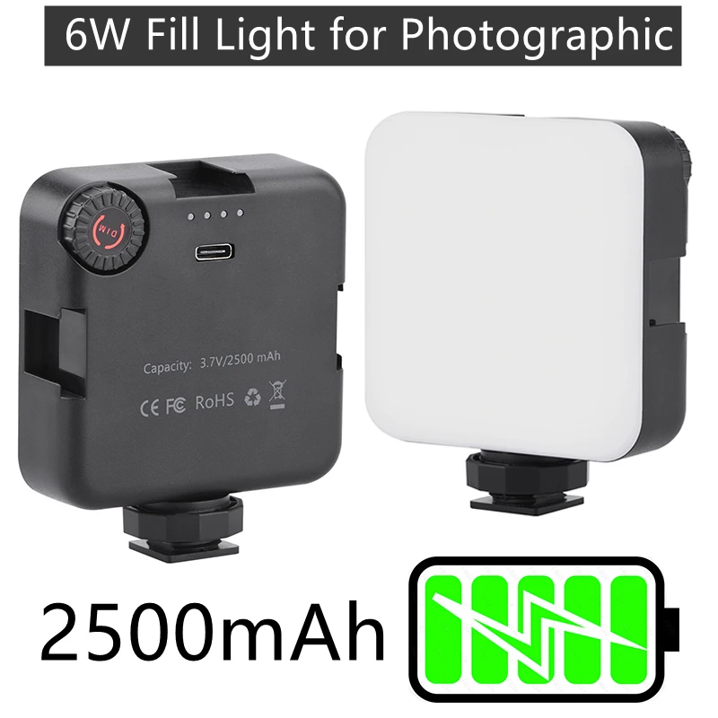 AL64 6W 2500mAh Mini LED Fill Light Adjustable lights Photographic Vlog Lighting for Tik Tok YouTube Twitter Canon Sony Nikon
AL64 6W 2500mAh Mini LED Fill Light Adjustable lights Photographic Vlog Lighting for Tik Tok YouTube Twitter Canon Sony Nikon