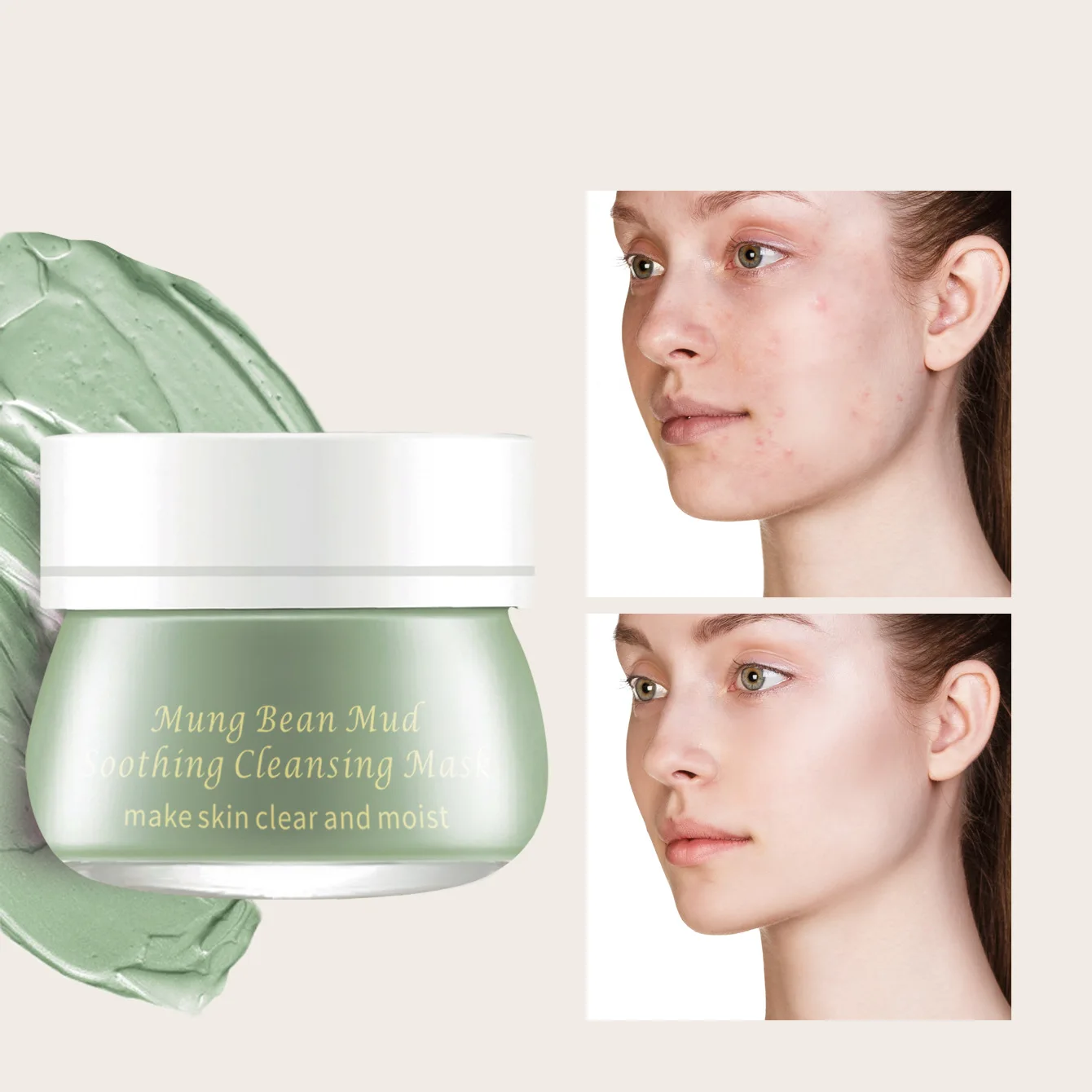 Mung Bean Mud Mask Clean Moisturize Purify Acne Control Oil Shrink Pores Moisturize Remove Blackheads Deeply Clean Skin Care
Mung Bean Mud Mask Clean Moisturize Purify Acne Control Oil Shrink Pores Moisturize Remove Blackheads Deeply Clean Skin Care