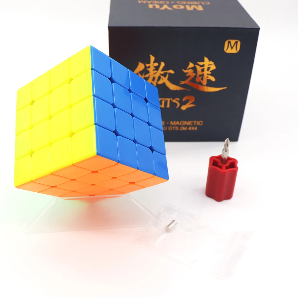 

[ECube] Moyu Aosu GTS V2 M Magnetic Speed Cube GTS2M 4x4x4 Stickerless GTS2 M Magic Cube Puzzle Half-bright Black Version