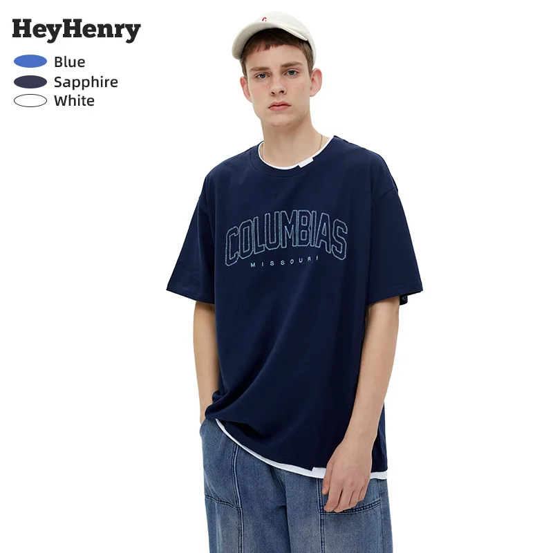 A Sense of Niche Design. Wear Fake Two-piece Half Sleeved T-shirts. Klein Blue Couple Short Sleeved Tops for Men and Women
A Sense of Niche Design. Wear Fake Two-piece Half Sleeved T-shirts. Klein Blue Couple Short Sleeved Tops for Men and Women