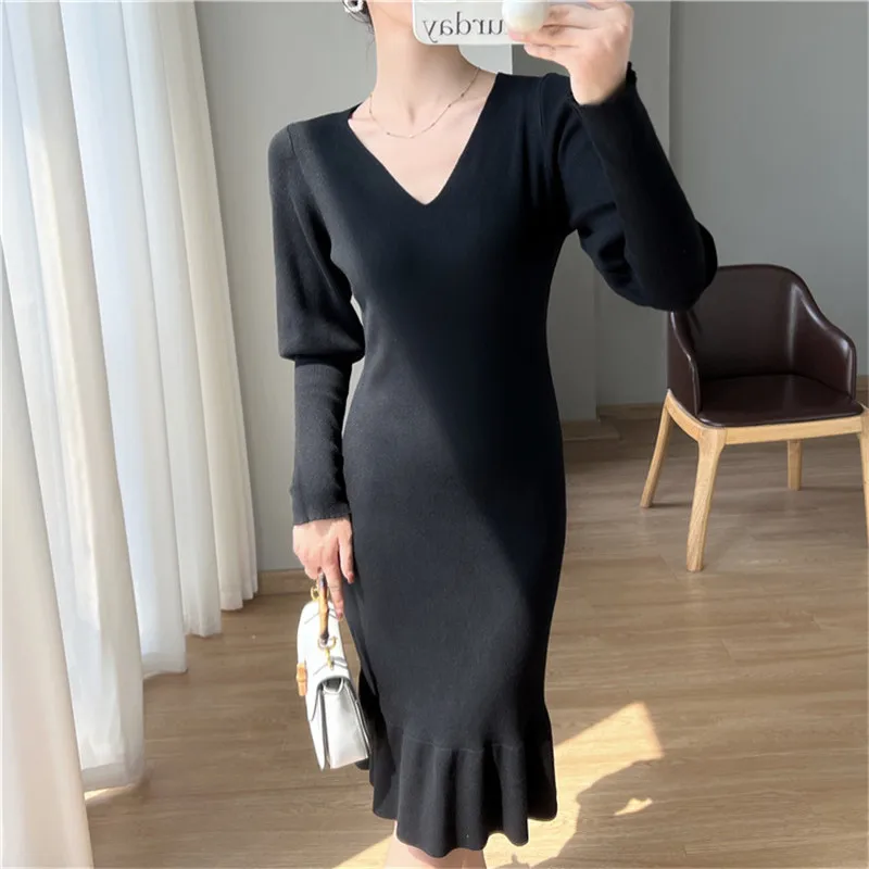 2022 Candy Color Women Dress Y2K Clothes Harajuku Slim Knitted Vestidos Elegant Skinny OL Sweater Dresses Autumn Female DR015 
2022 Candy Color Women Dress Y2K Clothes Harajuku Slim Knitted Vestidos Elegant Skinny OL Sweater Dresses Autumn Female DR015