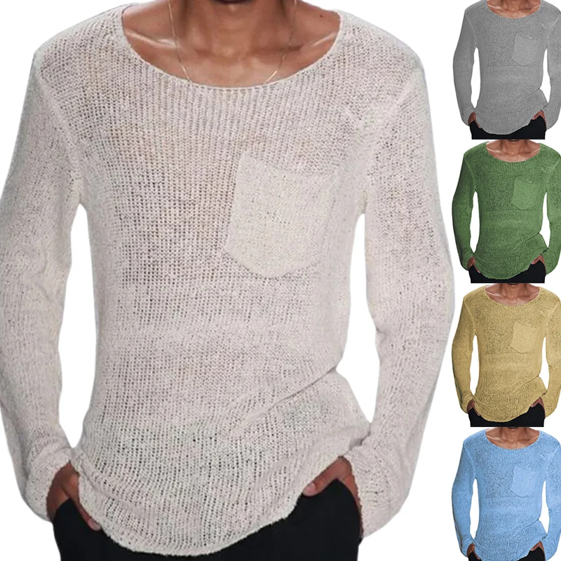 Casual Solid Color Slim Fit Knit Tops for Men 2023 Spring Long Sleeve Crew Neck Knitting T Shirts Mens Clothes Leisure Tee Shirt
Casual Solid Color Slim Fit Knit Tops for Men 2023 Spring Long Sleeve Crew Neck Knitting T Shirts Mens Clothes Leisure Tee Shirt