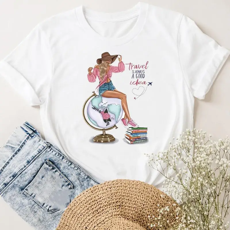 Graphic Tee T-shirts Travel Lovely Trend 2022 Female Women Clothing Short Sleeve Ladies Fashion Casual Summer Tshirt Clothes
Graphic Tee T-shirts Travel Lovely Trend 2022 Female Women Clothing Short Sleeve Ladies Fashion Casual Summer Tshirt Clothes
