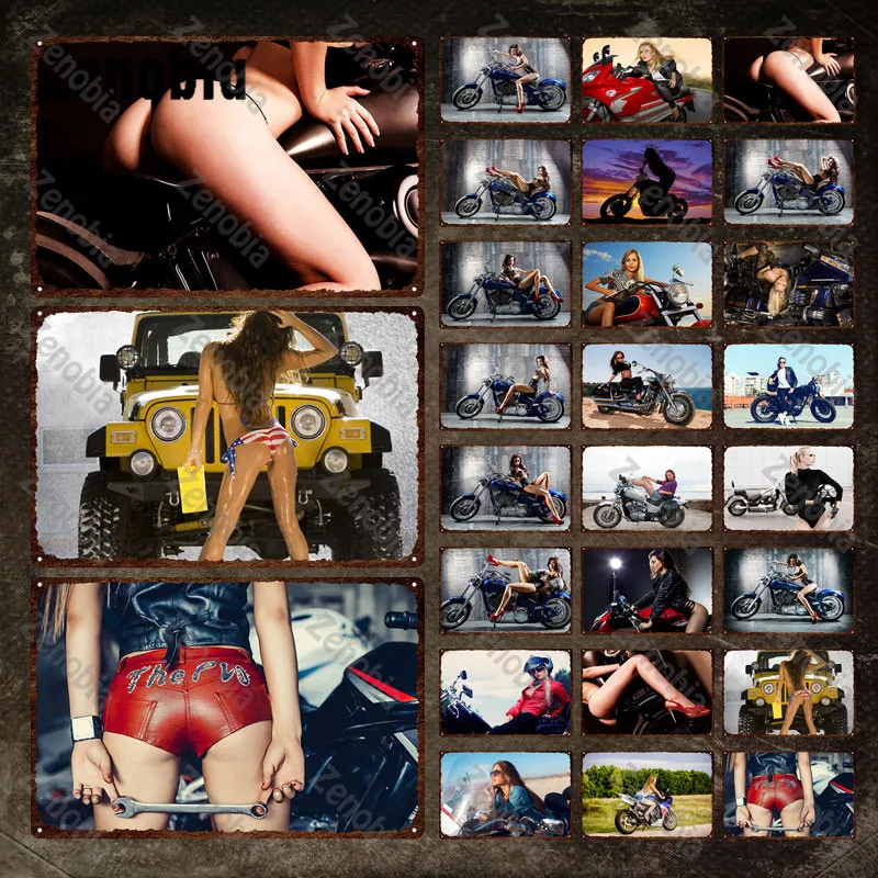 Motorcycle and Hot Sexy Girls Metal Poster Handsome Motorcycle Woman Metal Signs Tin Signs Decorative Iron Painting Garage Decor
Motorcycle and Hot Sexy Girls Metal Poster Handsome Motorcycle Woman Metal Signs Tin Signs Decorative Iron Painting Garage Decor