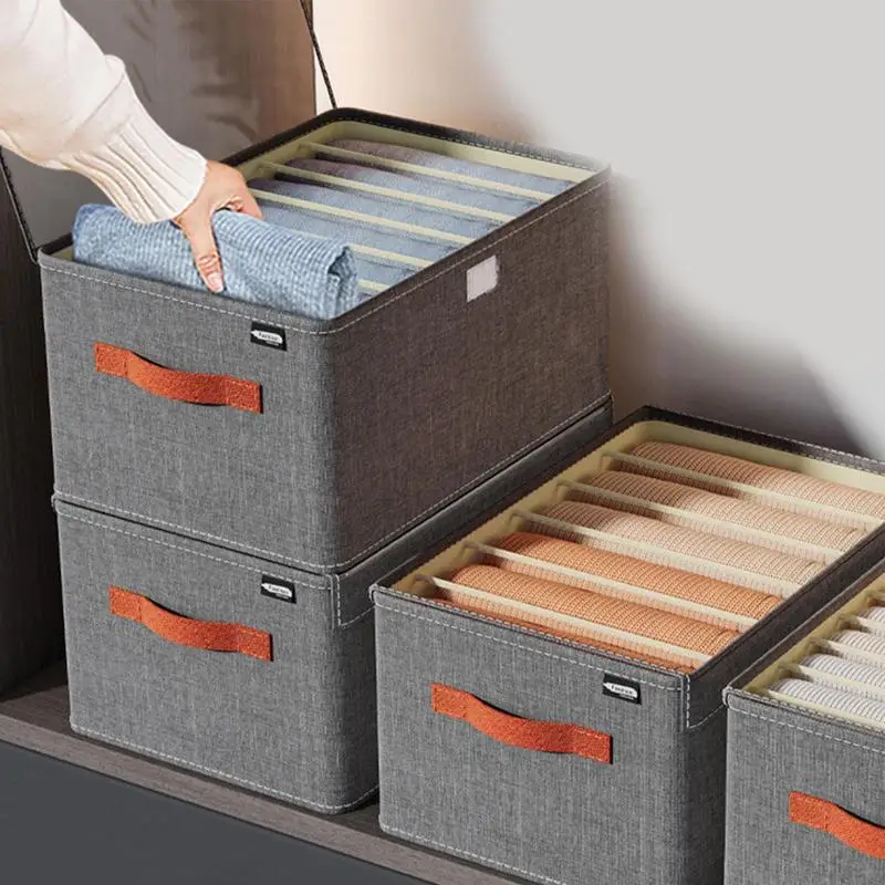 Прочная Коробка для хранения джинсов, органайзер для одежды, коробка для хранения брюк, одежды, джинсов с прозрачной крышкой, встроенная ПП ...