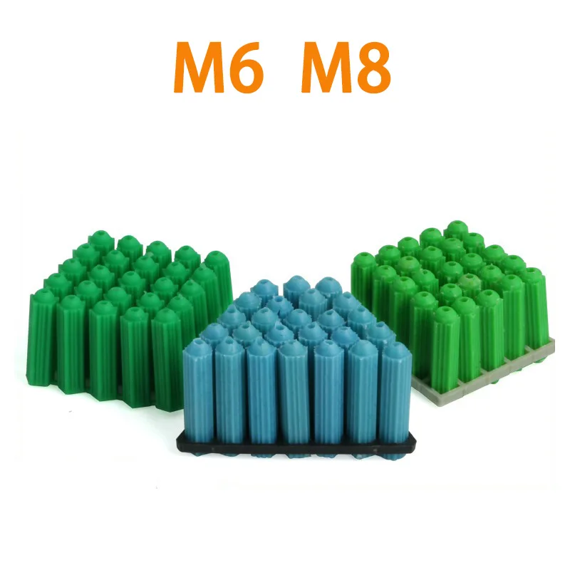 100Pcs Plastic Expansion Pipe M6 M8 Green Blue Hardened Masonry Screw Fixing Wall Anchor Plugs Self Tapping Screw Expansion Tube
100Pcs Plastic Expansion Pipe M6 M8 Green Blue Hardened Masonry Screw Fixing Wall Anchor Plugs Self Tapping Screw Expansion Tube