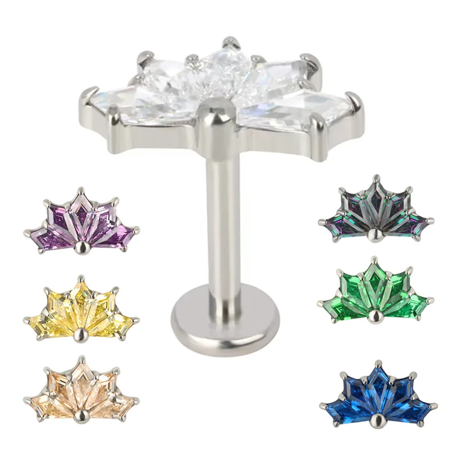 ASTM F136 Titanium Ear PIERC 5 Kite Shape CZ Paved Tops Labret Lip Ring Cartilage Tragus Earring Helix Body Piercing Jewelry
ASTM F136 Titanium Ear PIERC 5 Kite Shape CZ Paved Tops Labret Lip Ring Cartilage Tragus Earring Helix Body Piercing Jewelry