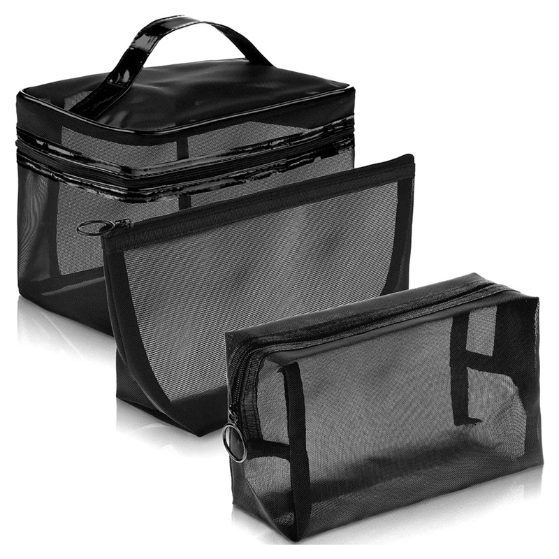 

3 шт., прозрачные сетчатые сумки для туалетных принадлежностей