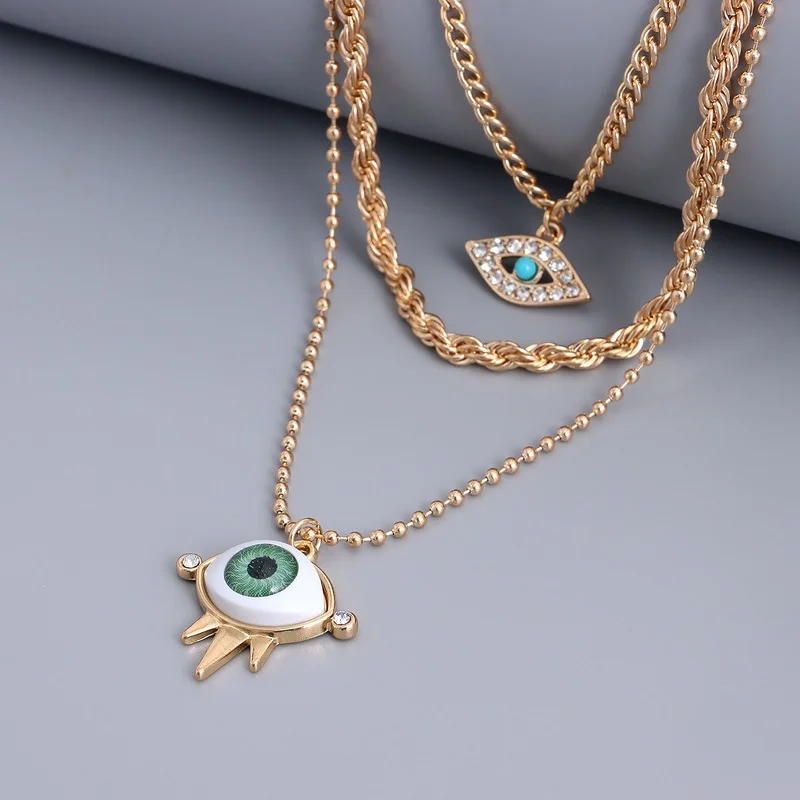 U-Magical Designed Multi-layer Blue Eyes Shining Rhinestones Pendant Necklace for Women Gold Metallic Chain Necklace Jewelry
U-Magical Designed Multi-layer Blue Eyes Shining Rhinestones Pendant Necklace for Women Gold Metallic Chain Necklace Jewelry