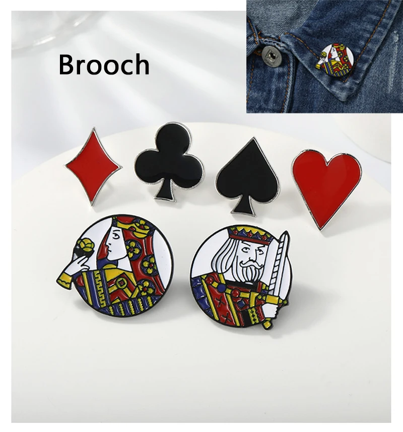 New Creative Playing Card Brooch Fashion Hearts Personality Enamel Badge Jewelry Accessories Popular Alloy Brooch Gift Wholesale
New Creative Playing Card Brooch Fashion Hearts Personality Enamel Badge Jewelry Accessories Popular Alloy Brooch Gift Wholesale