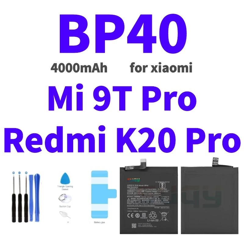 True 4000mAh BP40 Phone Battery for xiaomi Mi 9T Pro Bateria for Redmi K20 Pro Battery Replacement Batterie for 9T Pro Batteria
True 4000mAh BP40 Phone Battery for xiaomi Mi 9T Pro Bateria for Redmi K20 Pro Battery Replacement Batterie for 9T Pro Batteria