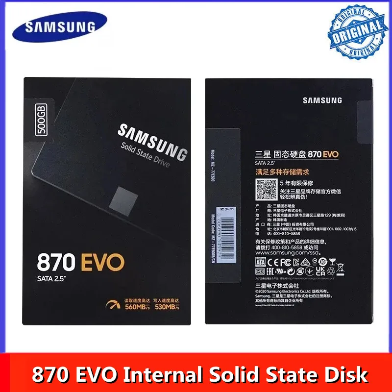 Акция! SAMSUNG SSD 870 EVO 1 ТБ Внутренний твердотельный диск 2 5 дюйма SATA3 жесткий для