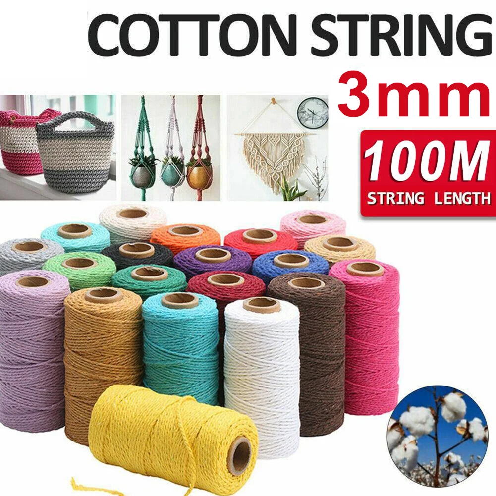 3MM 100M Macrame Cord Rope Beige Twisted Craft Cotton Cord Colorful Cords Macrame String DIY Home Textile Wedding Textile Decor
3MM 100M Macrame Cord Rope Beige Twisted Craft Cotton Cord Colorful Cords Macrame String DIY Home Textile Wedding Textile Decor