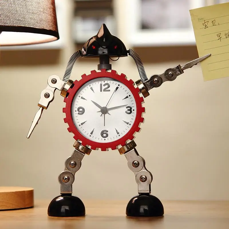 Home metal robot students with cartoon children mute alarm clock creative cute alarm bedside clock variety of options
Home metal robot students with cartoon children mute alarm clock creative cute alarm bedside clock variety of options