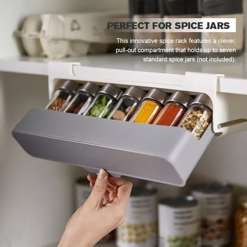 Kitchen Spice Rack Self-adhesive Wall-mounted Under-Shelf Seasoning Bottle Storage Rack Spice Organizer Kitchen Storage Rack
Kitchen Spice Rack Self-adhesive Wall-mounted Under-Shelf Seasoning Bottle Storage Rack Spice Organizer Kitchen Storage Rack