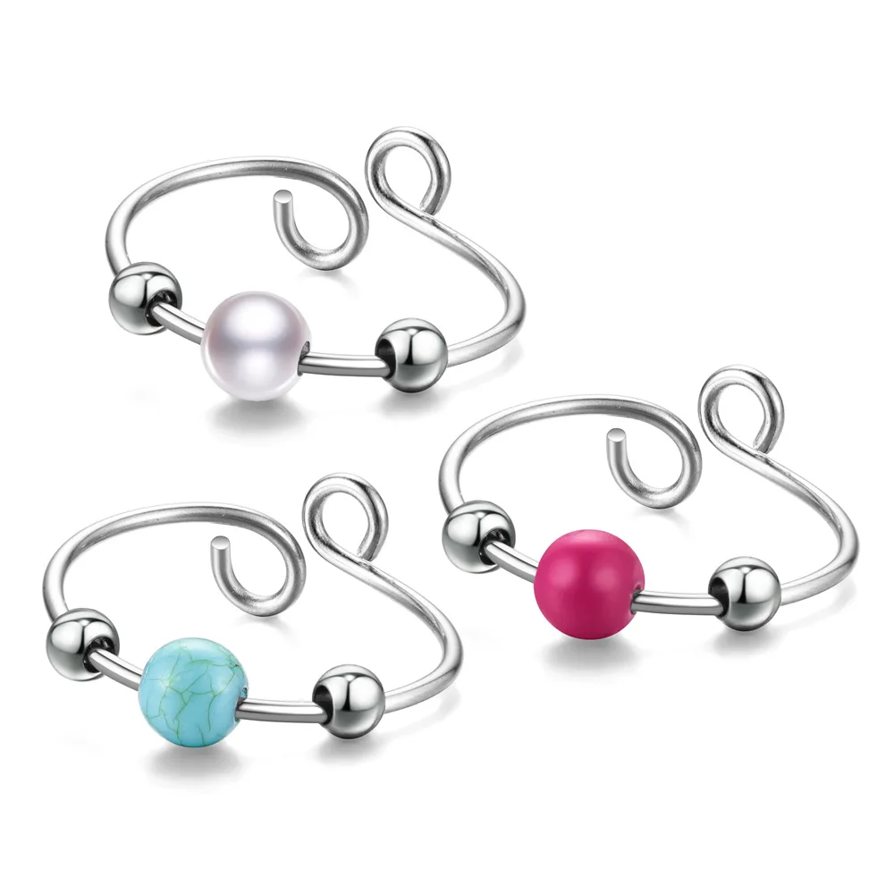 Hot selling titanium steel rotating ring pressure anti-anxiety live pearl turquoise ball creative
Hot selling titanium steel rotating ring pressure anti-anxiety live pearl turquoise ball creative