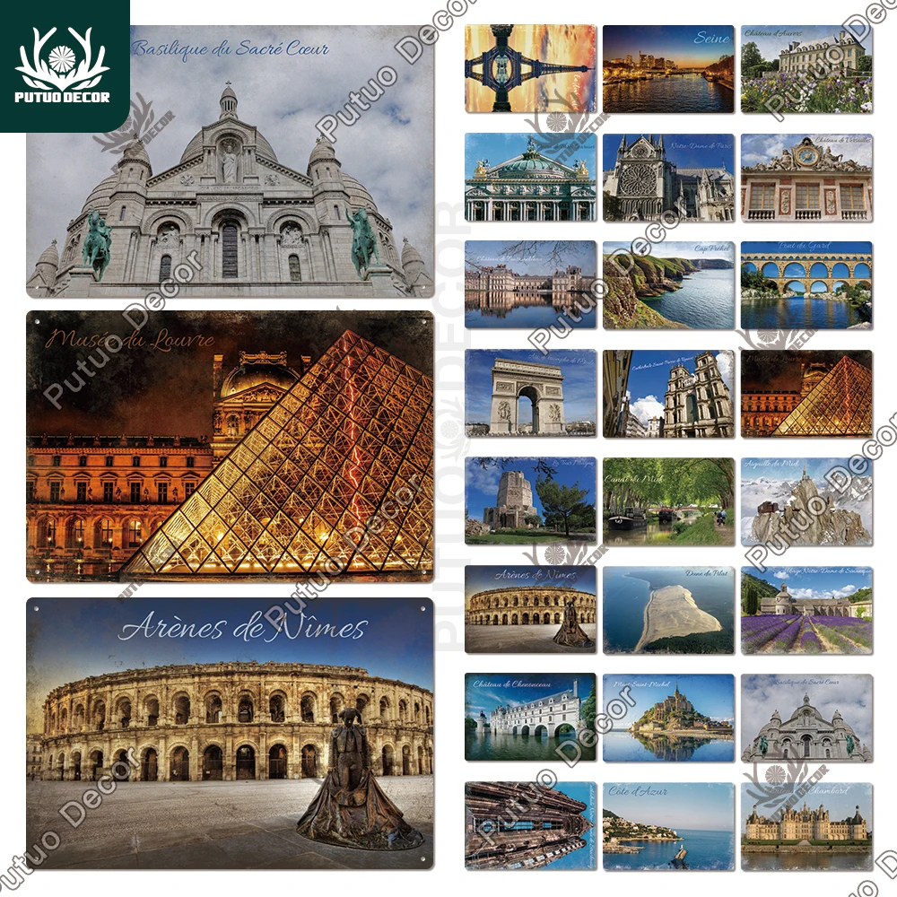 Putuo Decor French City VintageTin Signs Plaque Metal Plates Retro Wall Art Posters for Home House Living Room Iron Painting
Putuo Decor French City VintageTin Signs Plaque Metal Plates Retro Wall Art Posters for Home House Living Room Iron Painting