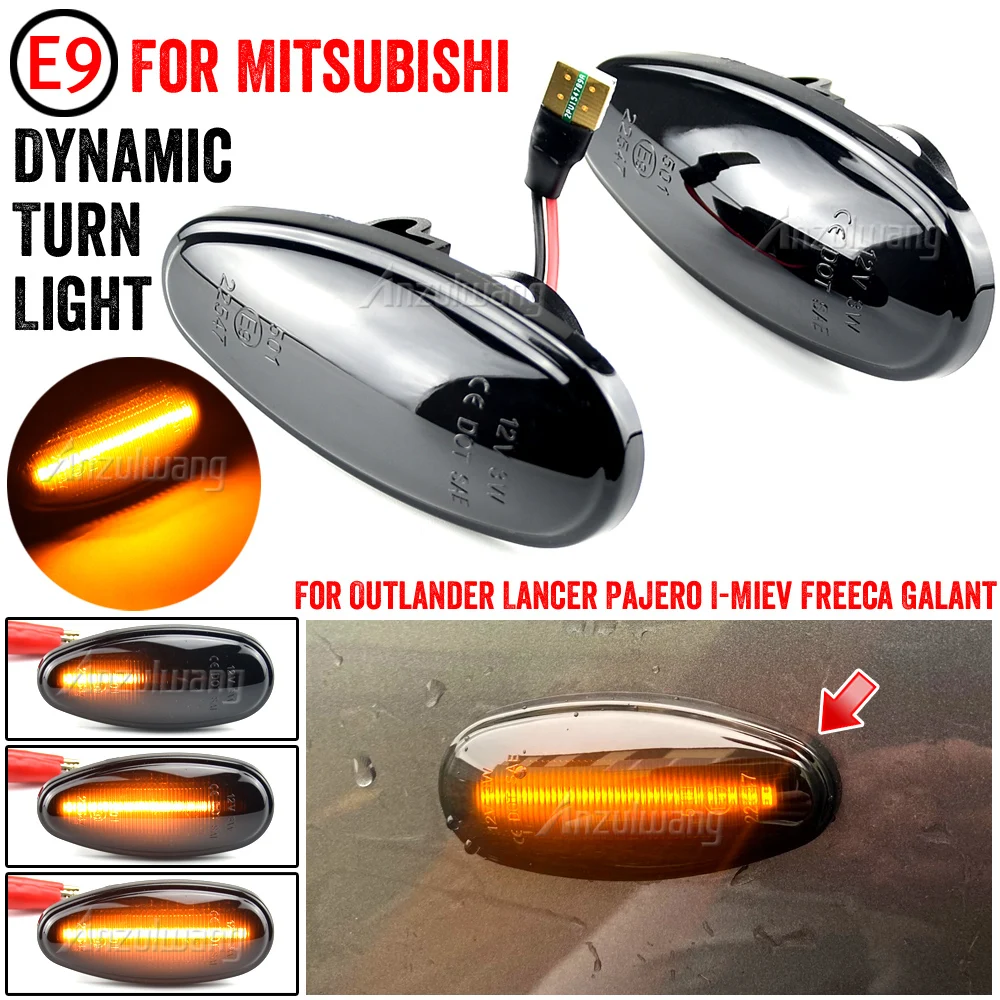 

LED Dynamic Side Marker Lights Arrow Turn Signal Blinker Lamps For Mitsubishi Pajero Shogun 3 Sport K9 Galant Outlander Lancer