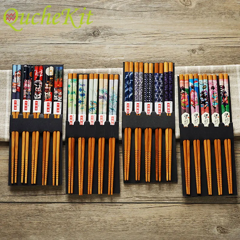5 Pair Multi Color Natural Handmade Wooden Chopsticks Flat Head Sushi Noodles Food Chop Sticks Japanese Style Kitchen Tools
5 Pair Multi Color Natural Handmade Wooden Chopsticks Flat Head Sushi Noodles Food Chop Sticks Japanese Style Kitchen Tools