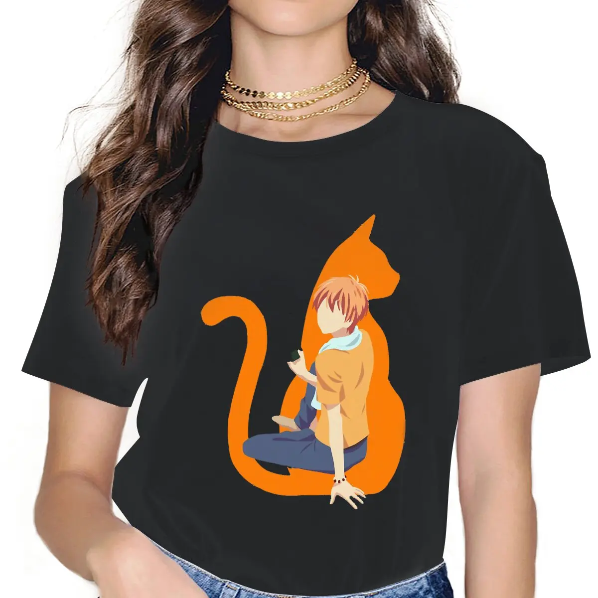 Kyo Cat Feminine Shirts Fruits Basket Manga Anime Oversized T-shirt Harajuku Vintage Female Blusas
Kyo Cat Feminine Shirts Fruits Basket Manga Anime Oversized T-shirt Harajuku Vintage Female Blusas