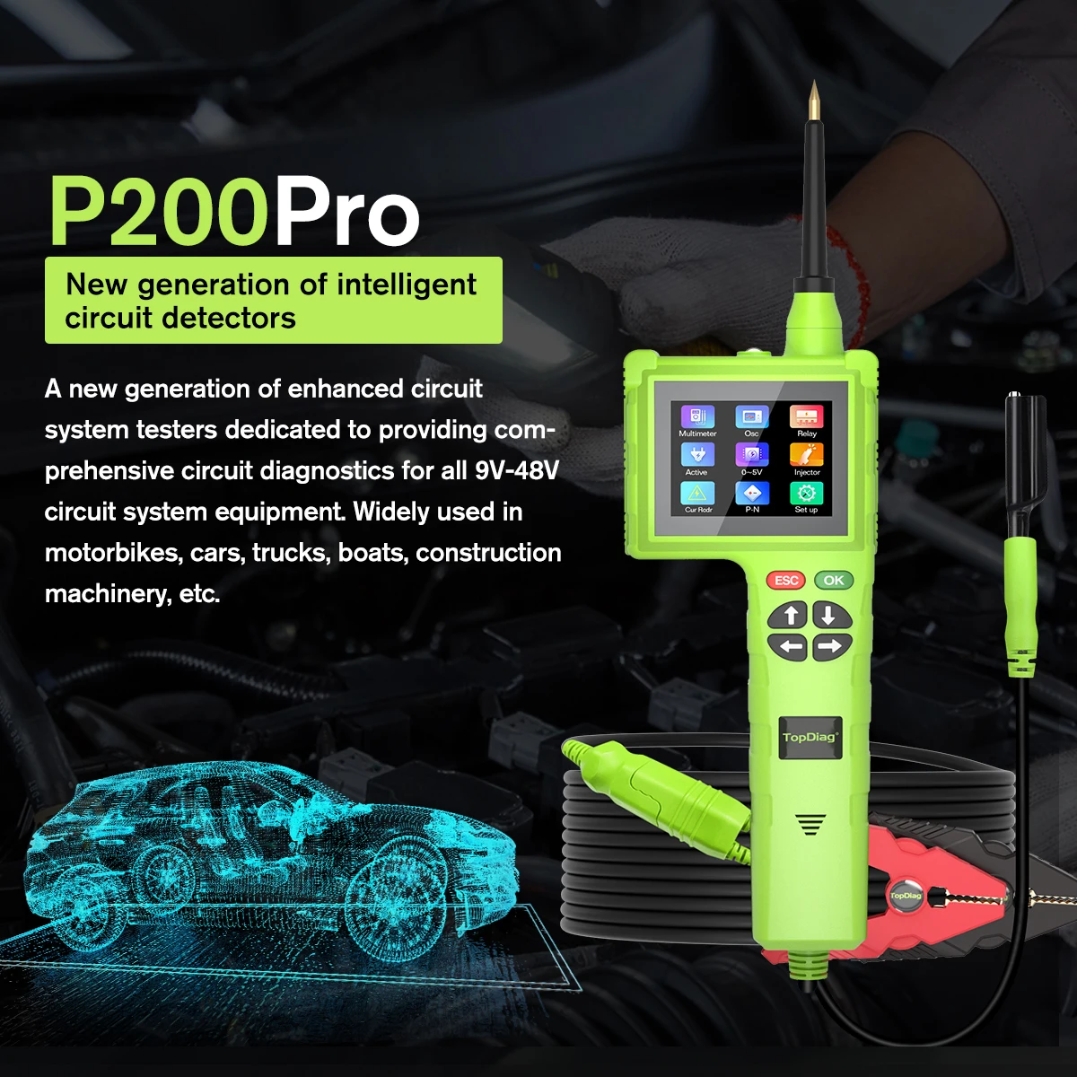 2023 Original JDiag TopDiag P200 Pro Automotive Electric Circuit Tester Power Probe ,Supports All Vehicle Electrical Systems
2023 Original JDiag TopDiag P200 Pro Automotive Electric Circuit Tester Power Probe ,Supports All Vehicle Electrical Systems