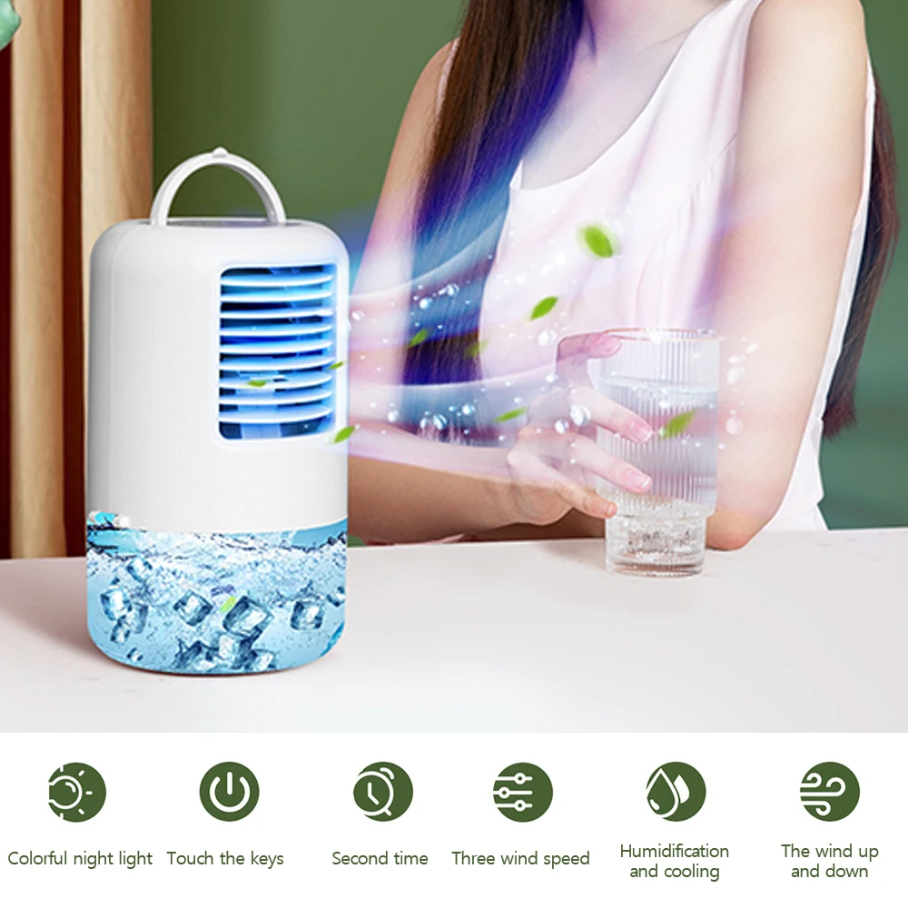 Portable Air Conditioner USB Desk Mini Fan Water Cooling Fan Touch Screen Timing Cooler Humidifier Moisturizing For Bedroom
Portable Air Conditioner USB Desk Mini Fan Water Cooling Fan Touch Screen Timing Cooler Humidifier Moisturizing For Bedroom