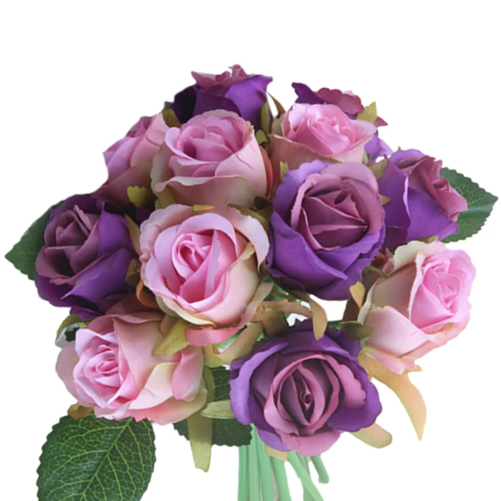 12 Heads Vivid Leaf Rose Artificial Rose Bouquets Simulation Silk Fake Flowers Wedding Decor Romantic Holding Flowers Home Decor 
12 Heads Vivid Leaf Rose Artificial Rose Bouquets Simulation Silk Fake Flowers Wedding Decor Romantic Holding Flowers Home Decor