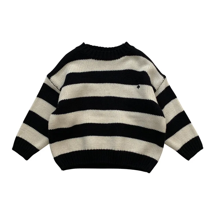 2022 Winter New Boys and Girls Wide Striped Sweater Children Embroidery Thick Sweater Simple Style All-match Children Clothes
2022 Winter New Boys and Girls Wide Striped Sweater Children Embroidery Thick Sweater Simple Style All-match Children Clothes