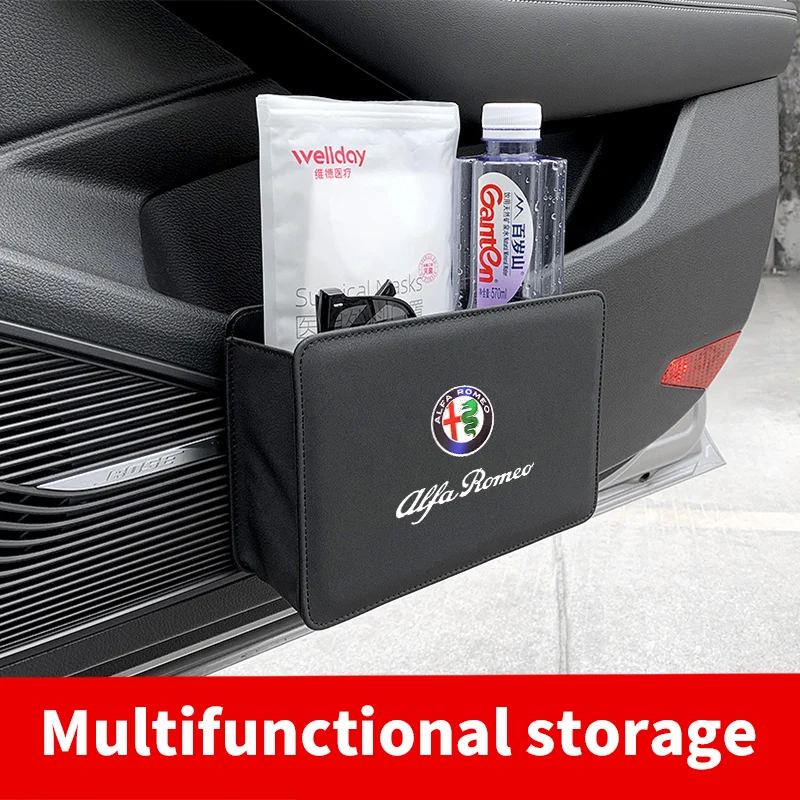 

Leather Car Door Storage Box Seat Back Trash Can Bag Accessories For Alfa Romeo 159 147 145 156 155 164 Giulietta Giulia GTO GTA