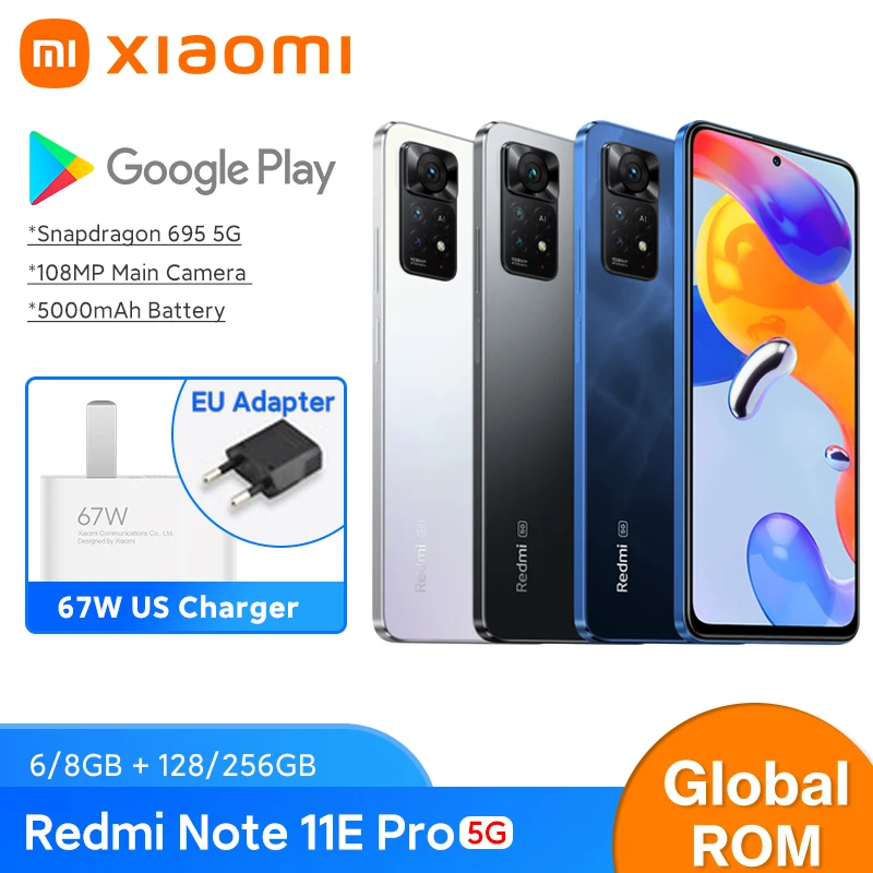 Смартфон Xiaomi Redmi Note 11E Pro 11 с глобальной прошивкой 128 Гб/256 ГБ Snapdragon 695 камера 5000 МП