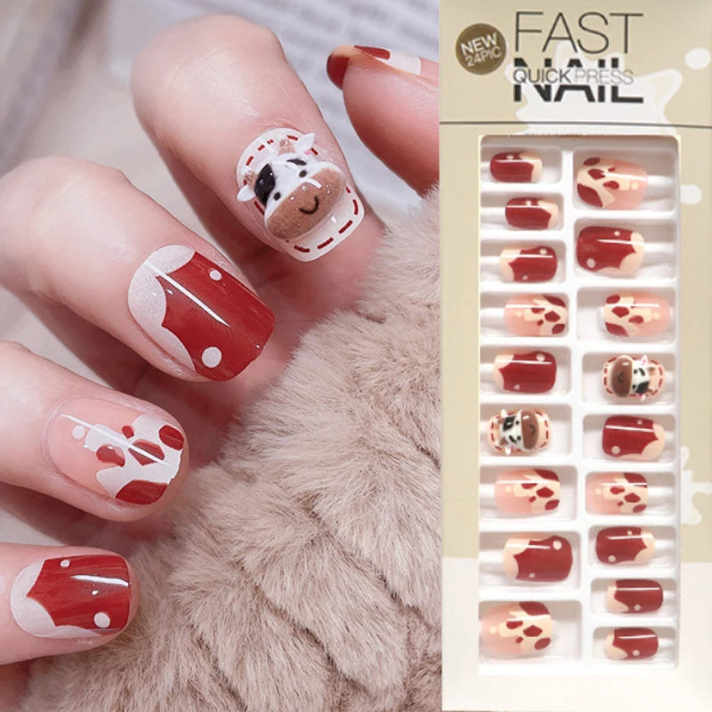24pcs/Set Kawaii Cows White Cloud Blue Flame Bow-knot Short Ballet Wearable Fake Nails Full Cover Detachable With Nail Art Tools
24pcs/Set Kawaii Cows White Cloud Blue Flame Bow-knot Short Ballet Wearable Fake Nails Full Cover Detachable With Nail Art Tools