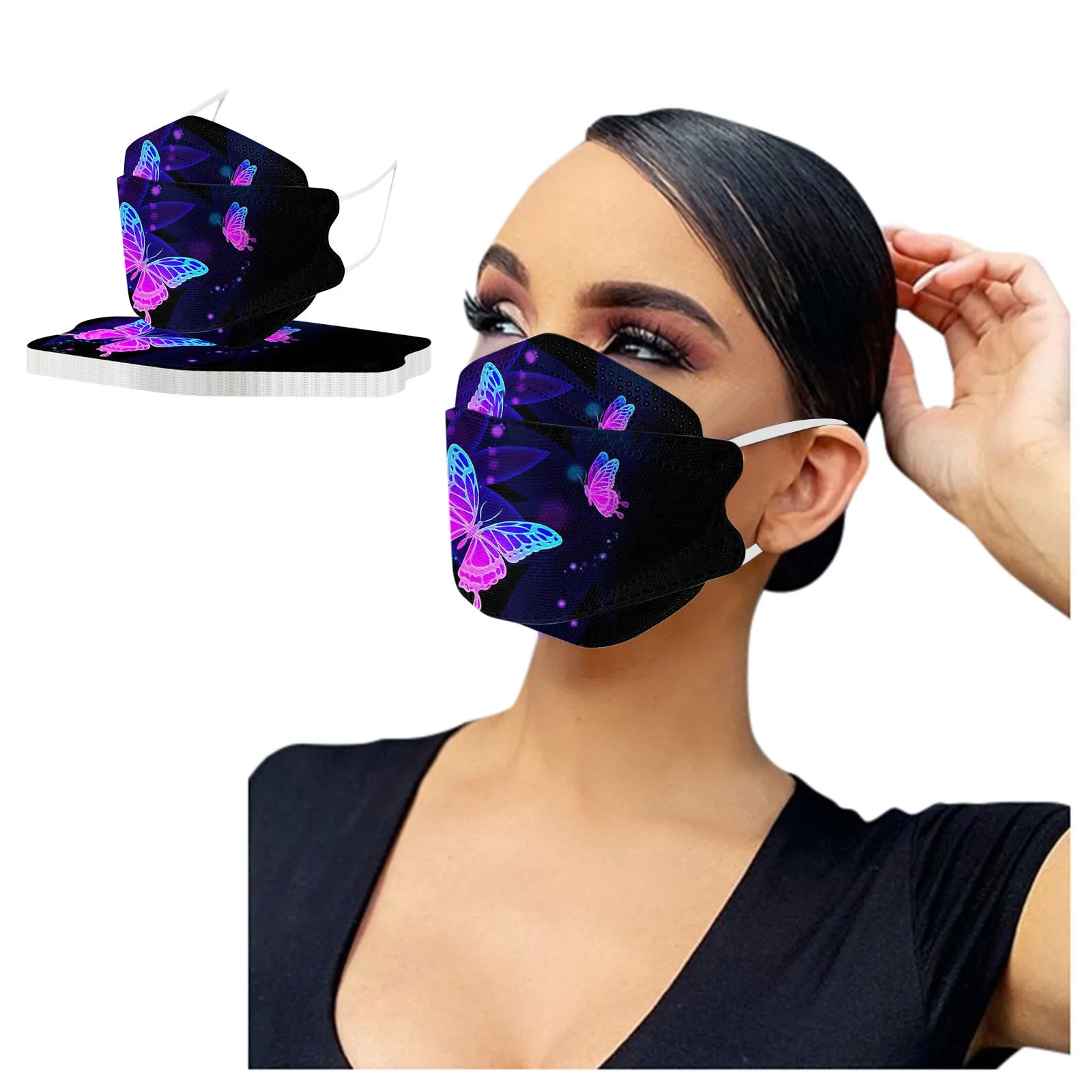 10pc Adult Face Masks butterfly Printed Fish Disposable Mask 3d 4-Layer Protective Mask For Women Men Earloop Bandage Masques
10pc Adult Face Masks butterfly Printed Fish Disposable Mask 3d 4-Layer Protective Mask For Women Men Earloop Bandage Masques