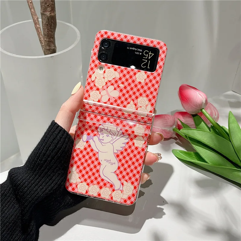Plaid Little Angel Cupid Phone Case for Samsung Galaxy Z Flip 3 Z Flip 4 Hard PC Back Cover for ZFlip3 ZFlip4 Case Shell
Plaid Little Angel Cupid Phone Case for Samsung Galaxy Z Flip 3 Z Flip 4 Hard PC Back Cover for ZFlip3 ZFlip4 Case Shell