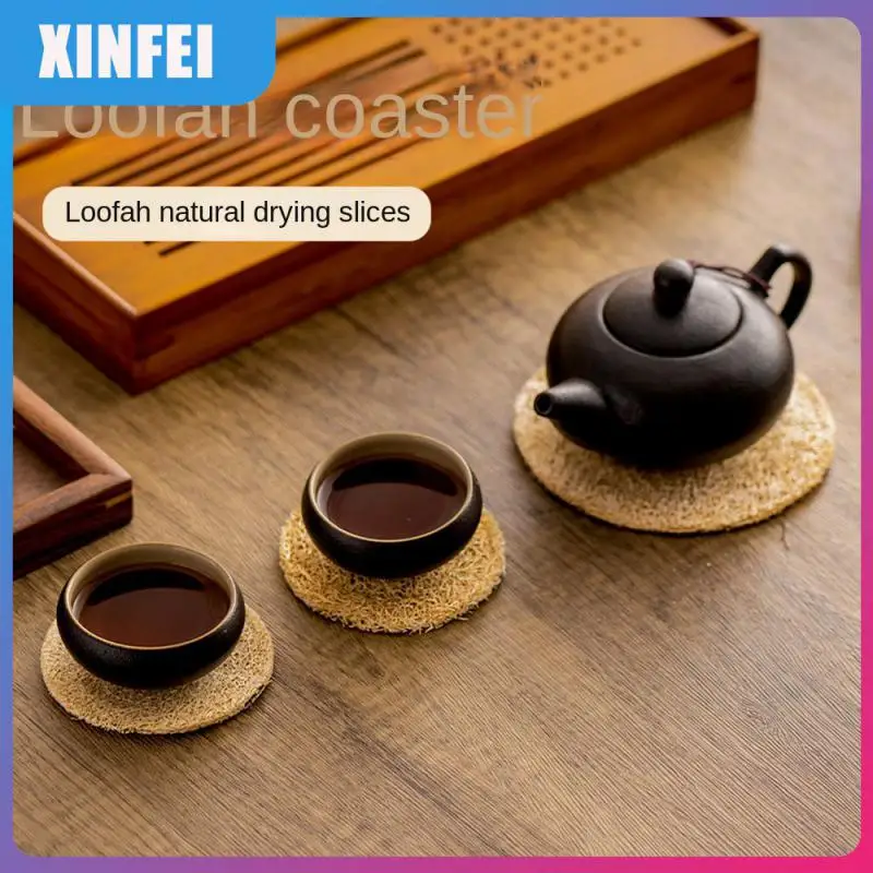 

Handmade Tea Holder Kung Fu Tea Set Chinese Tea Saucer Teapot Mat 100 Natural Cup Holder Kitchen Accessories Loofah Tea Ceremony