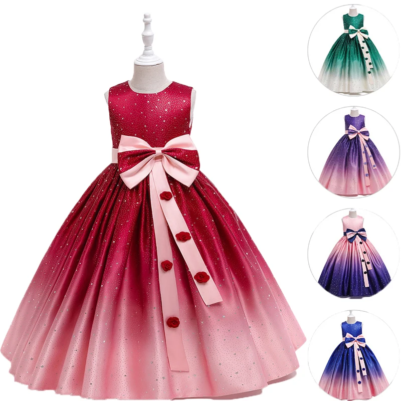Summer Girls Dress Full Print Star Bow Decorate Hit The Color Sleeveless Princess Dress For Kids Party Custom High Quality Dress
Summer Girls Dress Full Print Star Bow Decorate Hit The Color Sleeveless Princess Dress For Kids Party Custom High Quality Dress